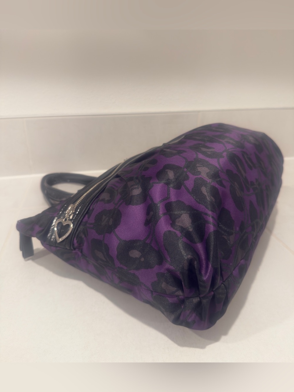 💜 Coach Poppy Ocelot Glam Leopard Print Tote Bag - Picture 7 of 16